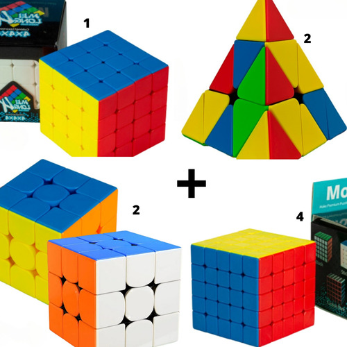 Conjunto C/ 4 Modelos Diferentes De Cubo Magico Profissional